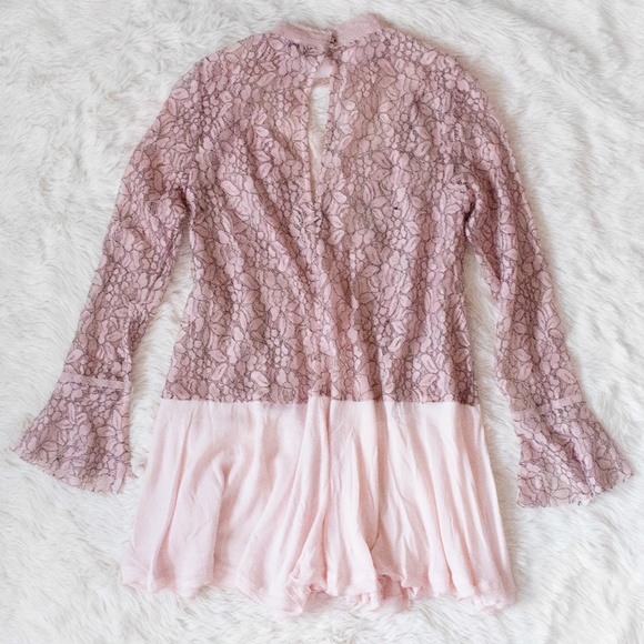 Lace Tunic Top Boho Hippie White Flared Sleeve - Picture 4 of 5